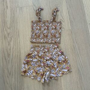 Arie Floral Smocked Top and Shorts Set